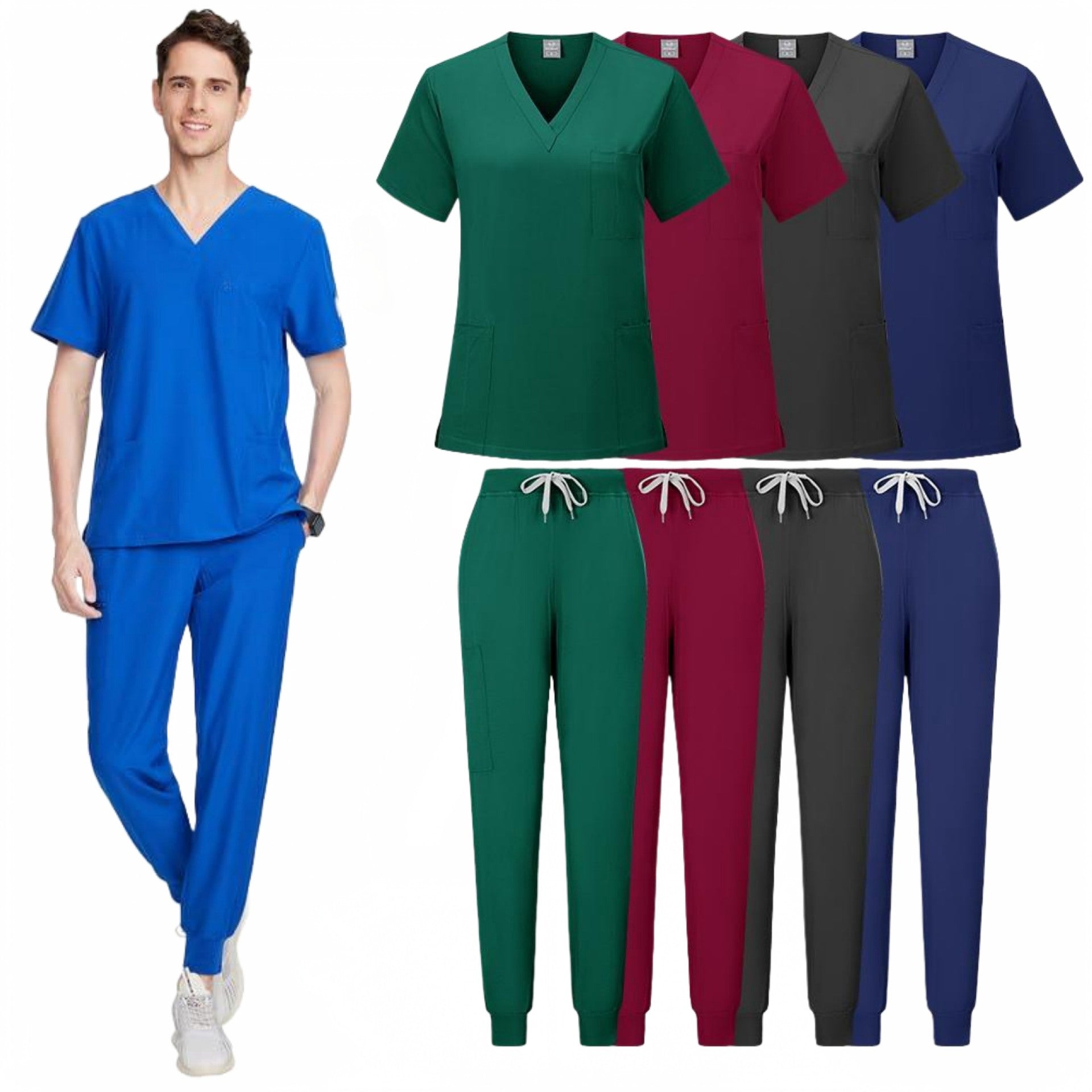 V-neck Nursing Home, Beauty Salon, And Dental Clinic Nurse Uniform, Straight-cut