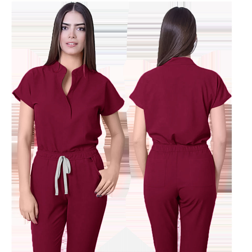 Sleeveless Casual Scrubs Set For Female Doctors