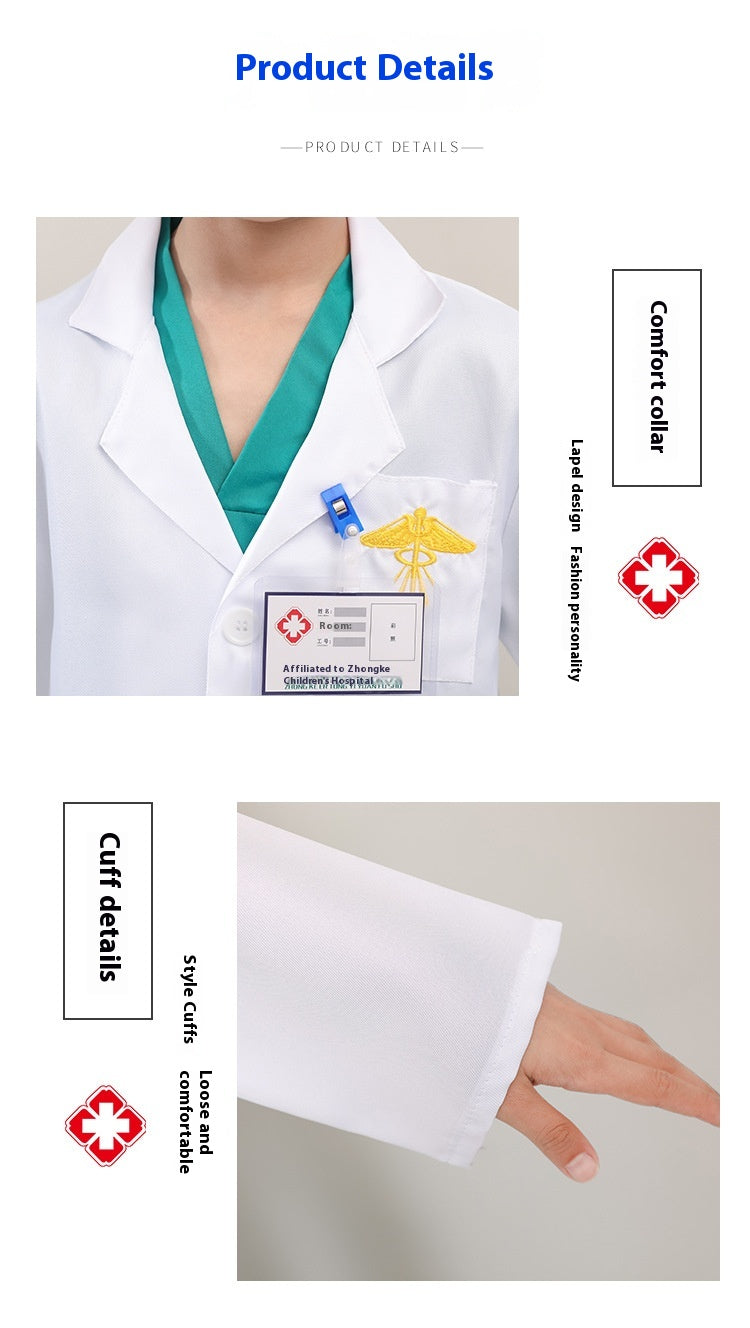 Children's White Coat Nurses' Uniform Performance Costume