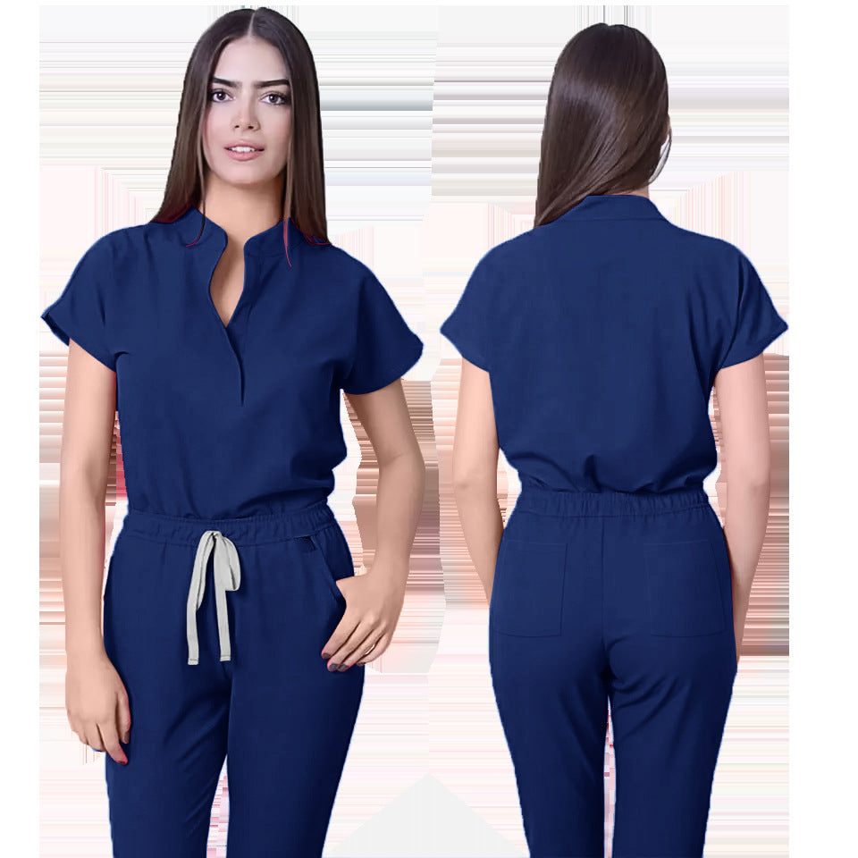 Sleeveless Casual Scrubs Set For Female Doctors